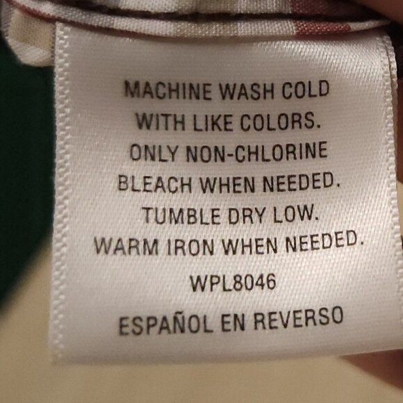 Tasso Elba Mens Rust Tan Green Plaid Button Down Shirt Large - Picture 6 of 6